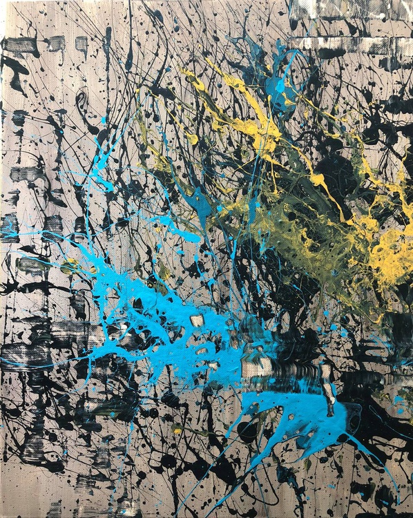 Pollock Study 3 P1 2018 16x20 Painting Colorf Artfinder