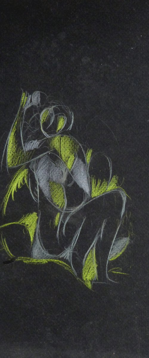 HOMAGE to MATISSE, pastel on black paper 24x32 cm by Frederic Belaubre