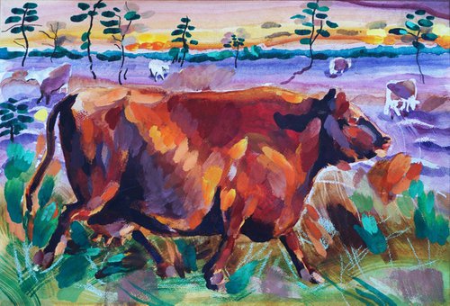 Red cows - summer visitor by Patrick O'Callaghan