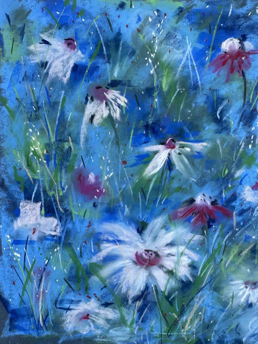 Impressionistic Botanical Pastel Drawing By Irina Anis, 9 X 12, Whispers Of Spring, Original Artwork