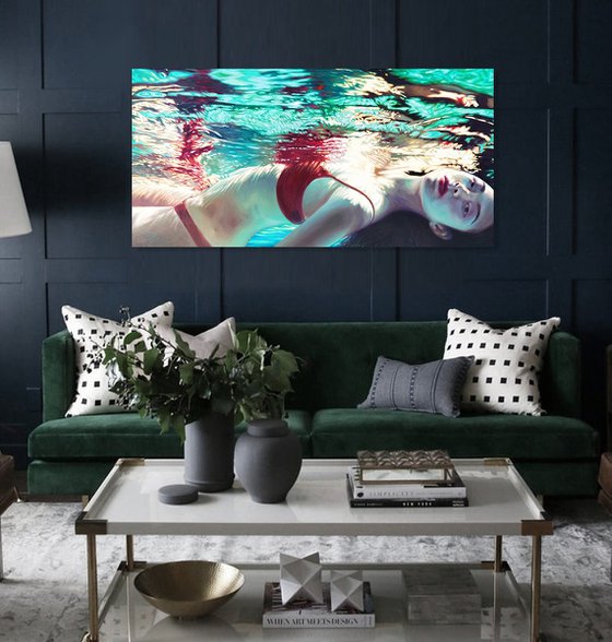 Large Underwater Wall Art, Large Format Art Print, Sea Painting, Ocean Art, Beach Decor, thepaintedgrove,underwater painting