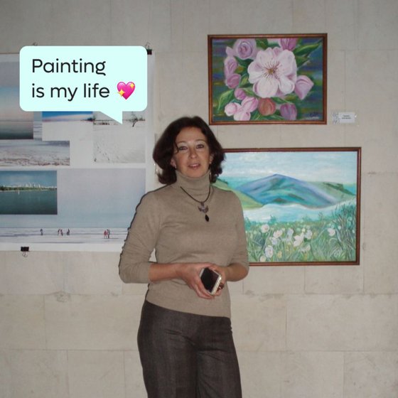 Woman with Cat original Painting