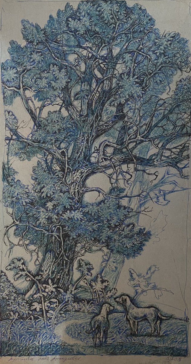 Impressionistic Landscape Painting By Oleg And Alexander Litvinov, 26 X 13", Doggies, Original Artwork