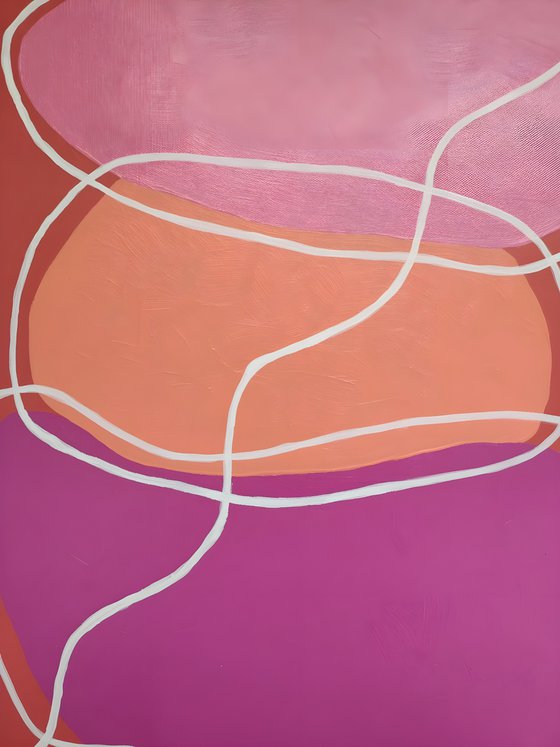 Zen Minimalism.Balance of Pink,Peach,Purple