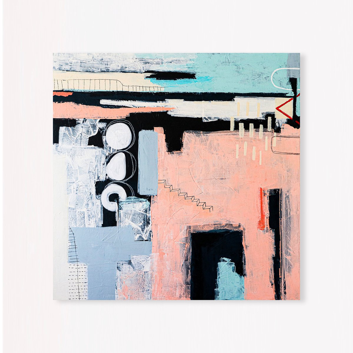 Abstract Acrylic Painting By Hyunah Kim, 36 X 36, Archive Of Longings, Original Artwork