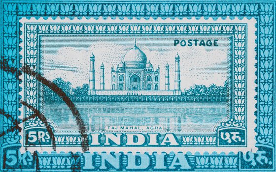 Taj Mahal 1949 - India Stamp Collection Art