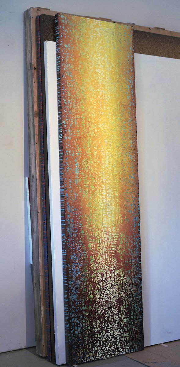 Organic Abstract Acrylic Painting By Heidi Thompson, 24 X 90, Glorious Rising, Original Artwork