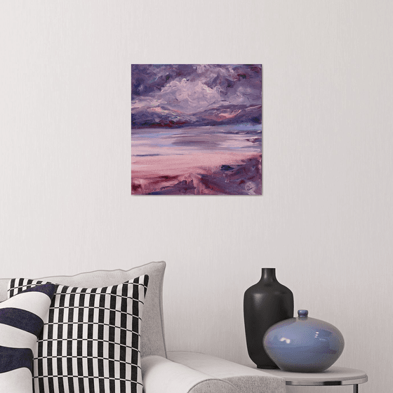 evening atmosphere — contemporary abstract landscape with optimistic and positive energy