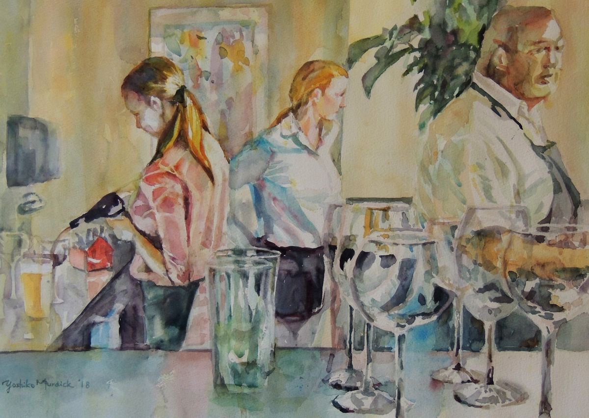 Impressionistic Watercolour , My Kind Of Bar By Yoshiko Murdick, 22 X 15, Artwork For Sale On Artfinder