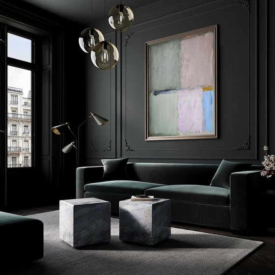 Large abstract painting pastel