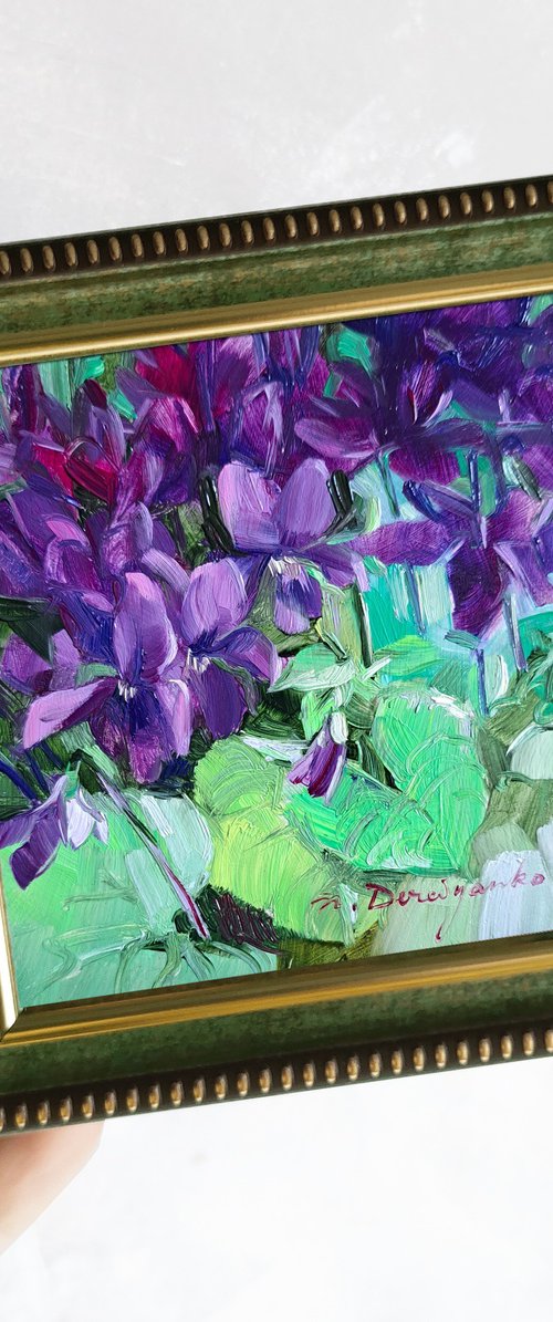 Violet flowers by Nataly Derevyanko