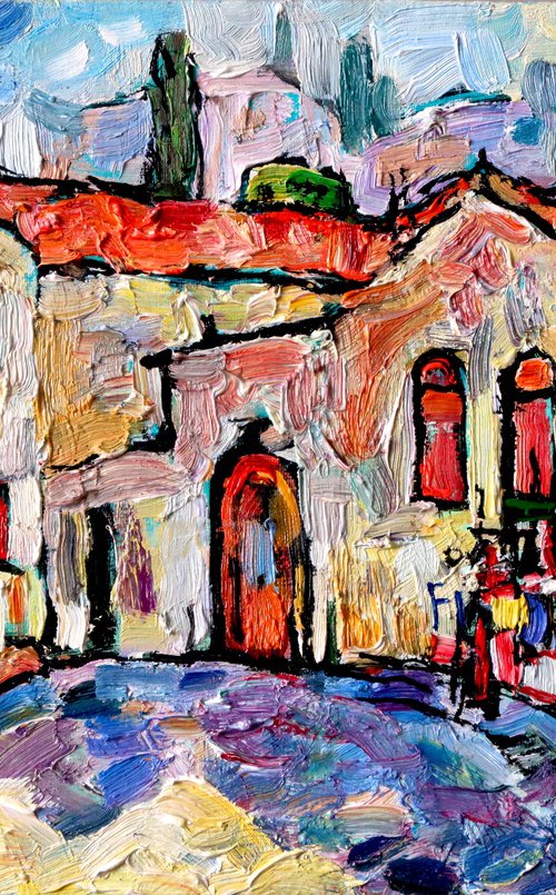 Souvenir shop in the old Provencal city. by Nikifor Swiristuhin