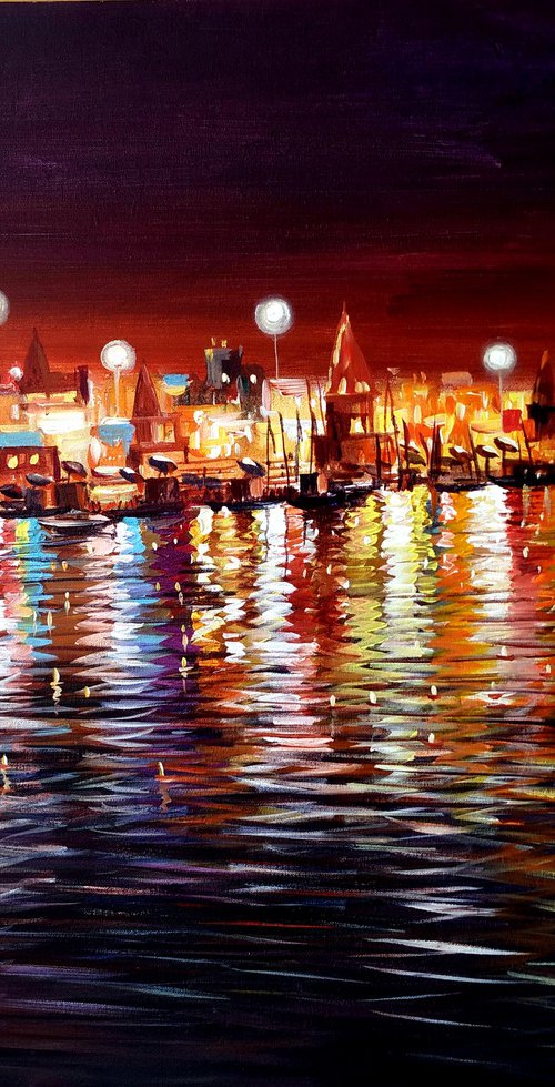 Beauty Of Evening Varanasi Ghats by Samiran Sarkar