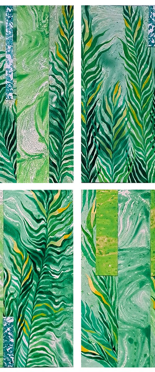 Set of 4 «Tropical Retreat» by Mariia Raskin