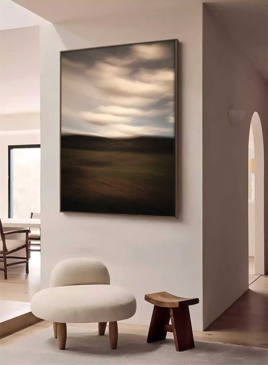 Impressionistic Landscape Photograph By Karim Carella, 31 X 45", Rural Maremma Cloud Study 1, Original Artwork