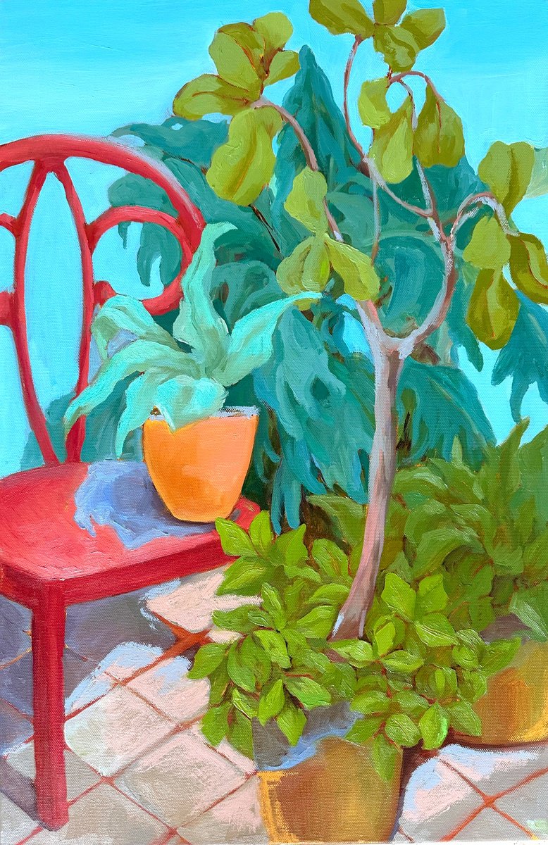 Red Chair By Anna Bogushevskaya, 16 X 24, Artwork For Sale On Artfinder