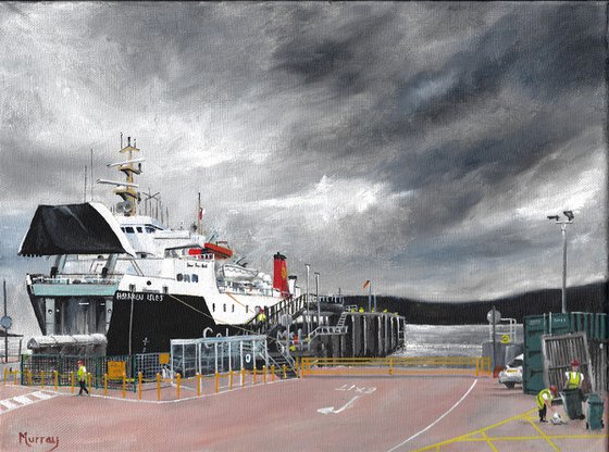 Calmac Ferry At Kennacraig, Scottish Landscape Painting