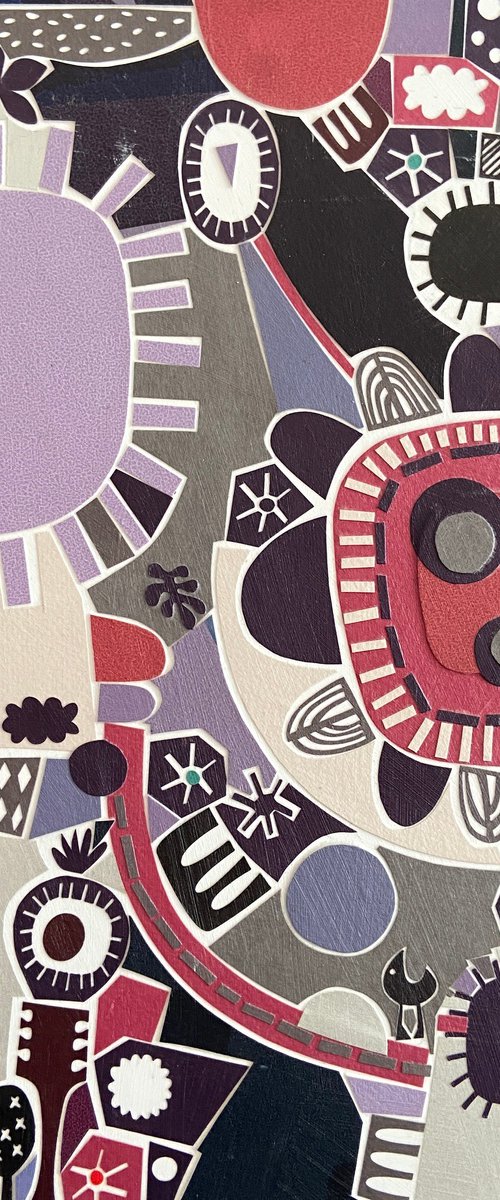 Two Birds Collage by Caroline  Rees