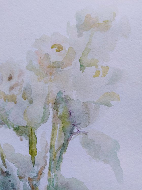 Roses. Original watercolour painting 2021