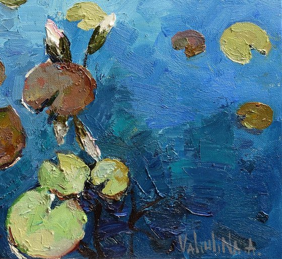 Water lilies Original Oil painting 60 x 80 cm