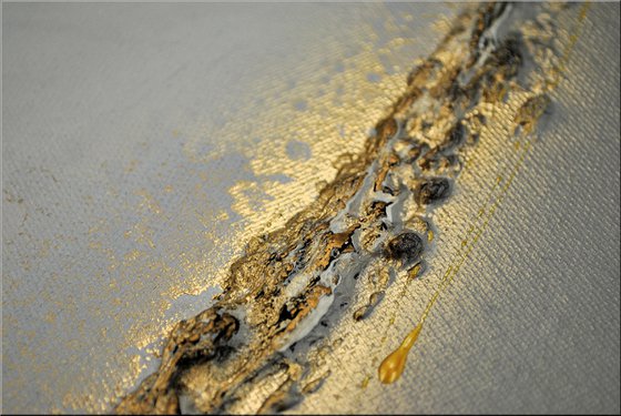 Golden Eternity - Abstract- Painting- Acrylic Canvas Art - Wall Art - Framed Art - White Gold Art - Modern Art