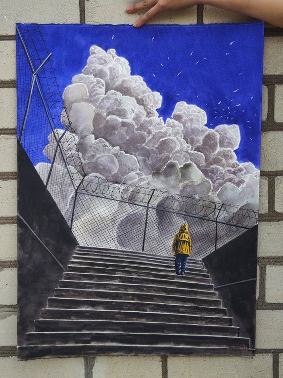 Behind the fence