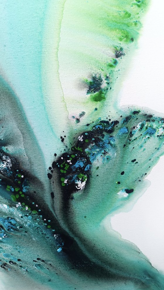 Nature 566 — Abstract Teal Surge