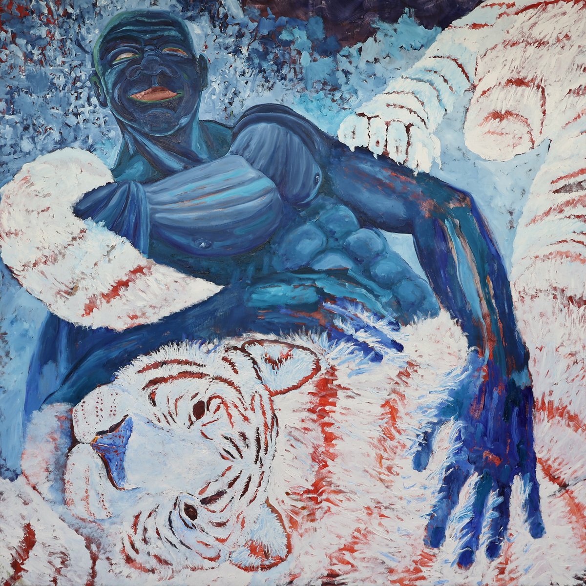 Expressive Portrait Oil Painting By Dominic Virtosu, 79 X 79, Untamed Hearts, Original Artwork