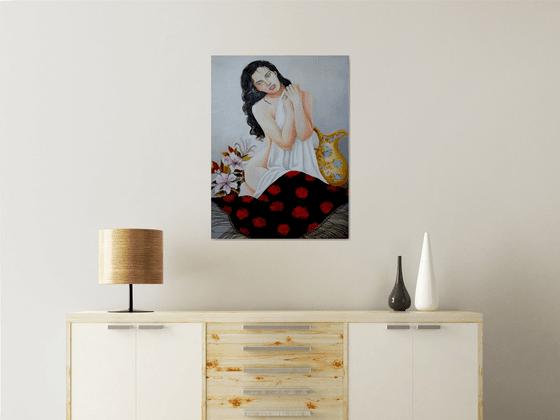 Alba chiara - woman - portrait - original painting