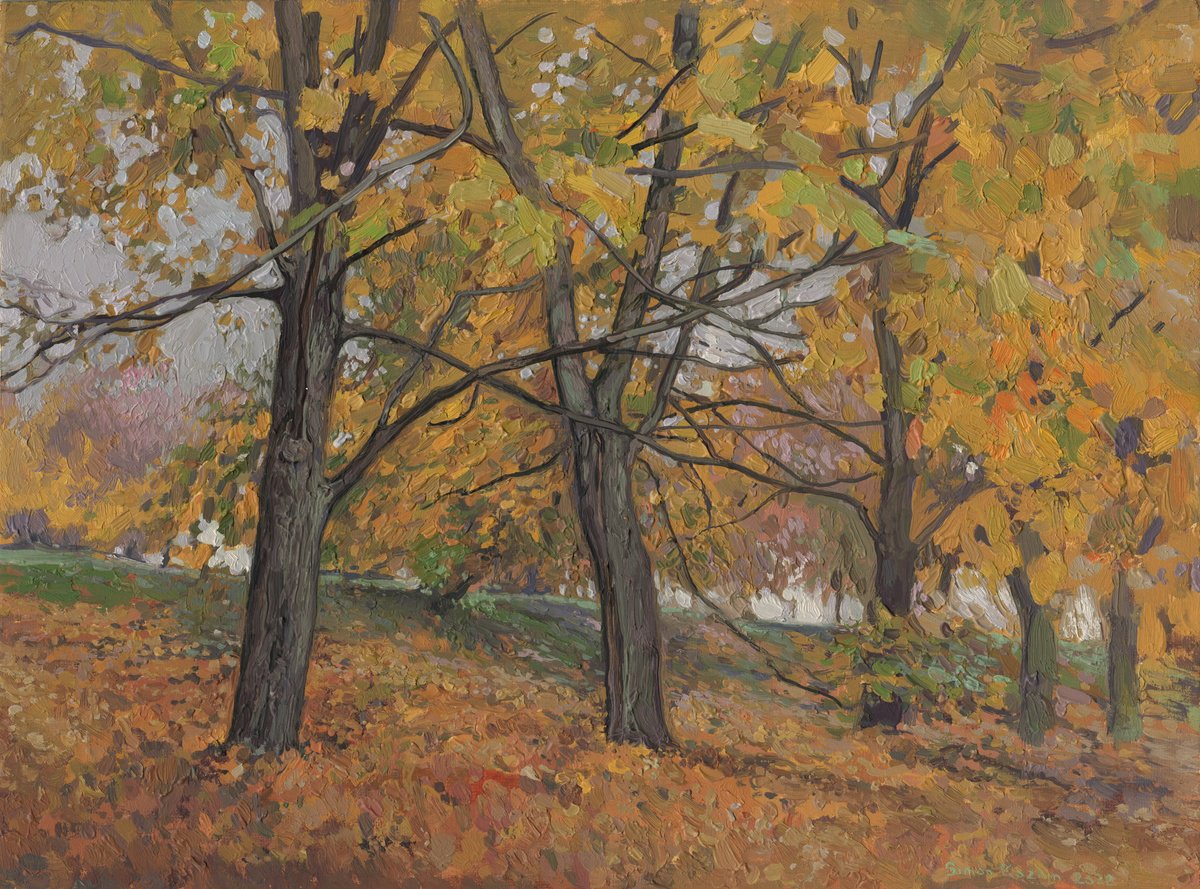 Golden maples in Kolomenskoye by Simon Kozhin