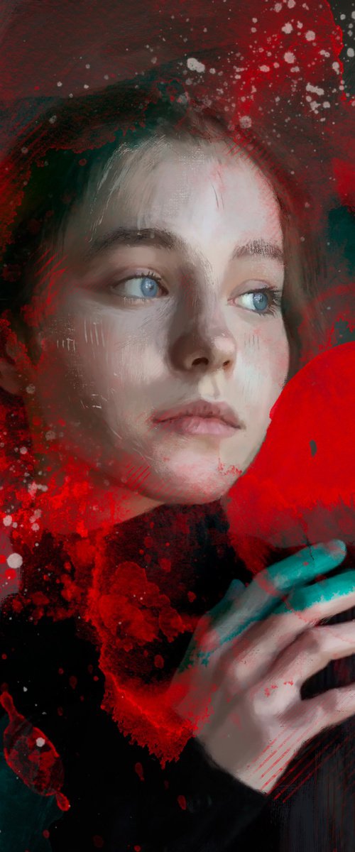 Angel in red by Yossi Kotler