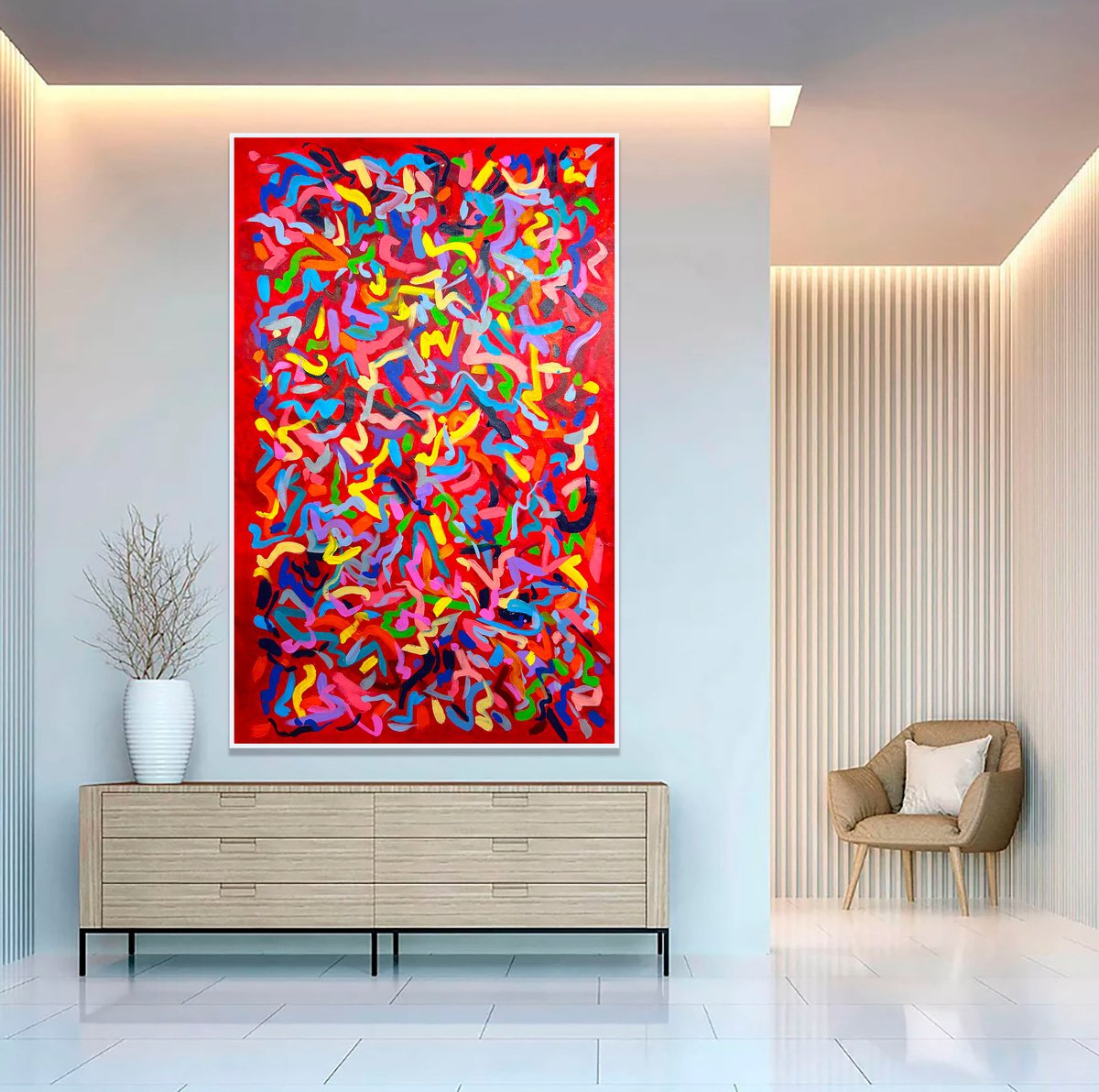 Abstract Acrylic Painting By Alexandra Dobreikin, 65 X 43, I Just Love, Original Artwork