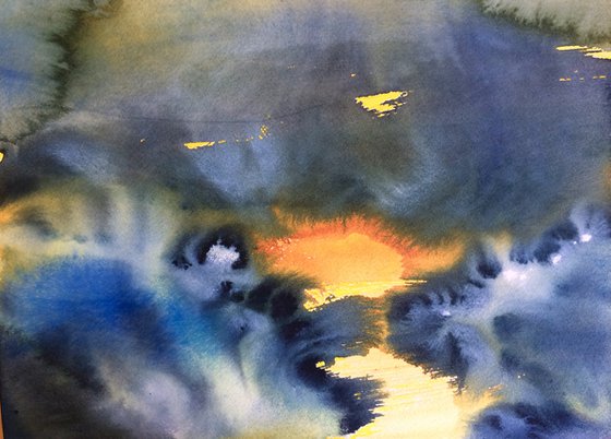 Into the Light - Landscape Seascape Watercolor