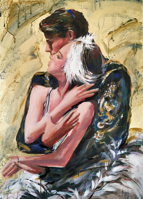 Romeo and Juliet -Ballerina Painting on MDF by Antigoni Tziora