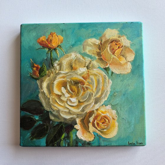 Yellow roses still life