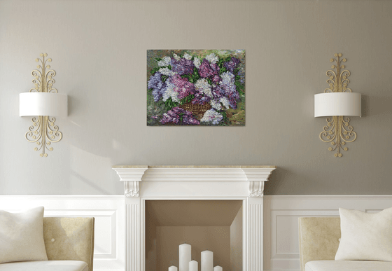 Lilacs(70x90cm, oil painting, palette knife)