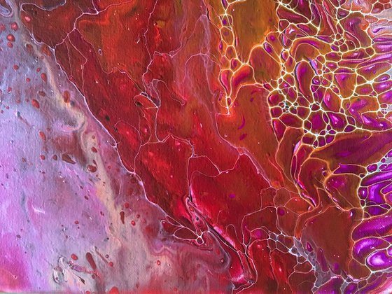 "Electric Charge" - FREE USA SHIPPING - Original Abstract PMS Fluid Acrylic Painting - 16 x 20 inches