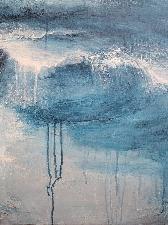 Ocean Breath, 130*90cm, large abstract texture painting, interior wall art decor