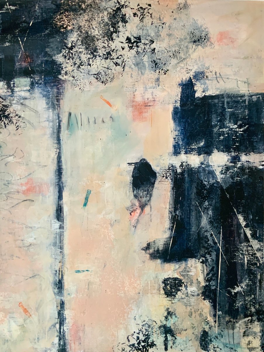 Geometric Abstract Acrylic Painting By Alexandra Jagoda (Ovcharenko), 24 X 31, Whispers Of Light, Original Artwork