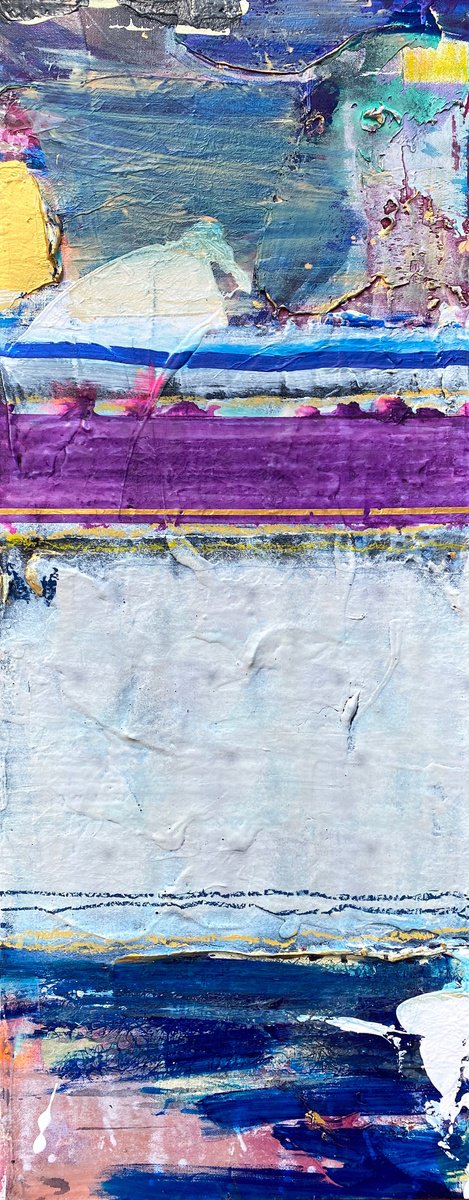 Abstract Painting By Jason Forcier, 16 X 40, Lullaby, Original Artwork