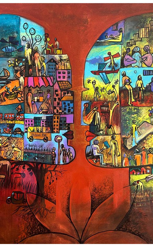 Between Of Two_72"X48" by Arundhati Pise