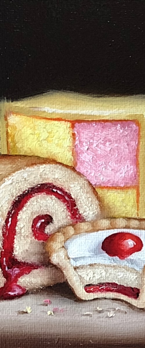 Family favourites, cakes still life by Jane Palmer Art