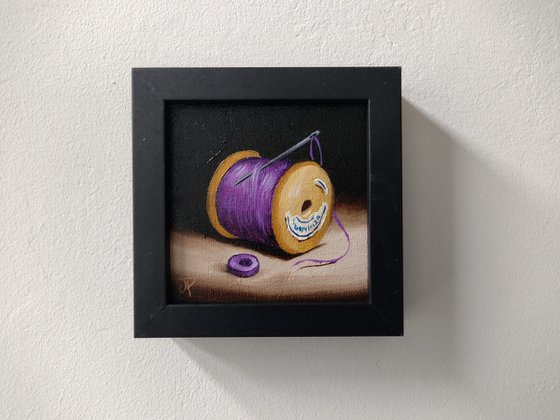 Little Purple cotton reel  still life