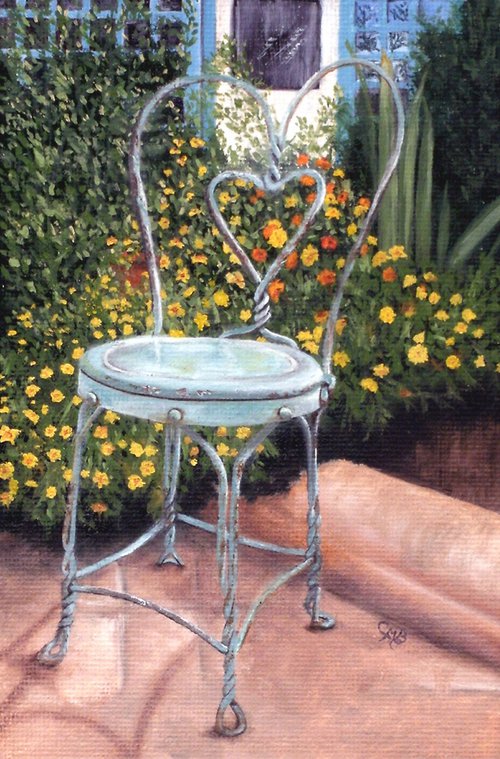 Blue Garden Chair by Carmen Badeau