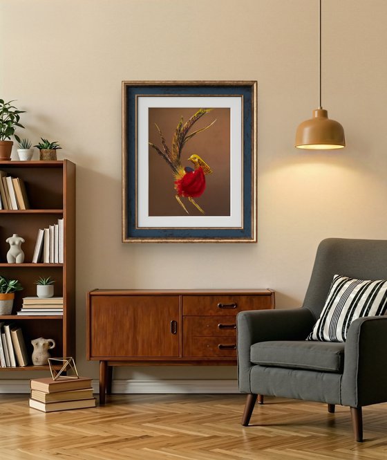 Golden phaesant Soft Pastel