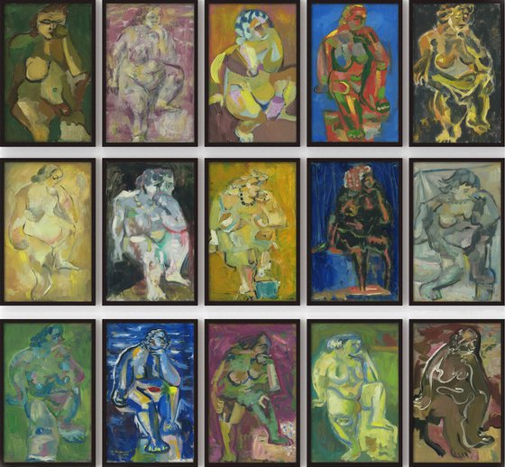 Nude paintings original art set