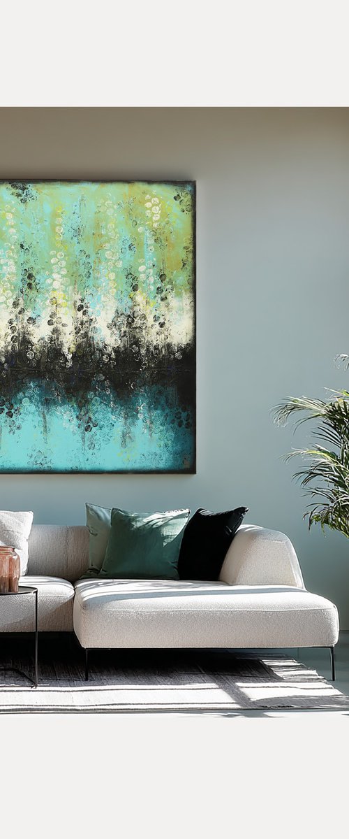 Boiling Bubbles Turquoise by Ronald Hunter