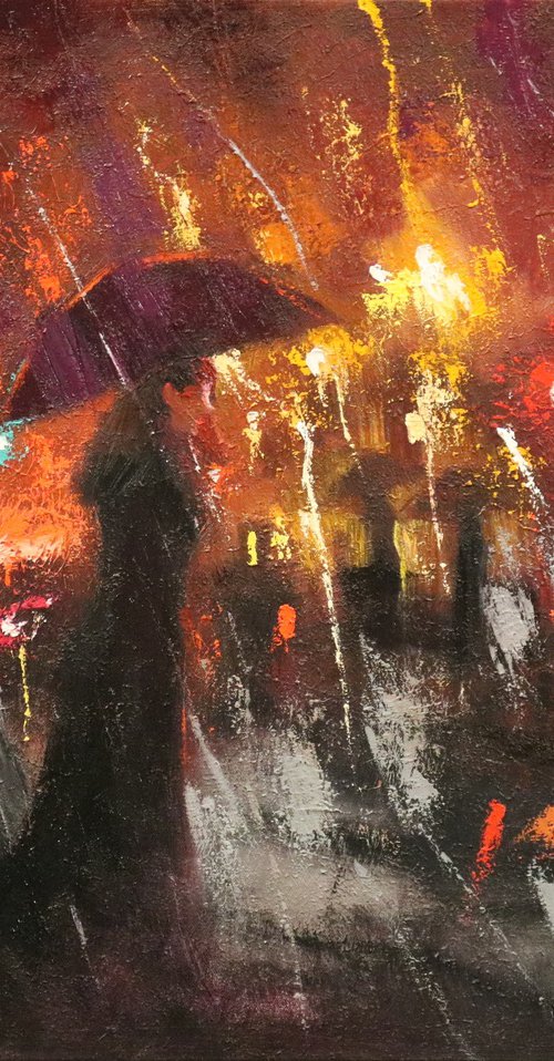 Evening Rain in Paris by Chin H Shin