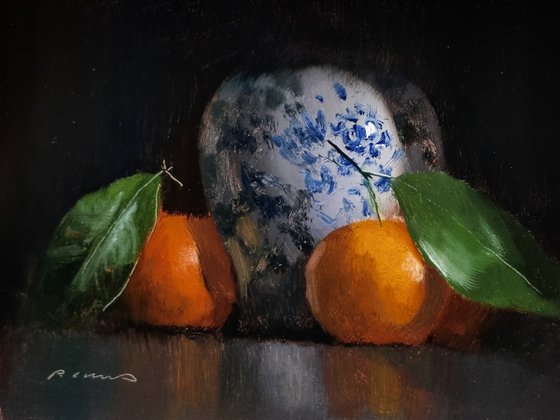 Tangerines and a Vase