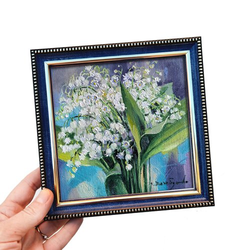 Lily of the valley flowers painting by Nataly Derevyanko